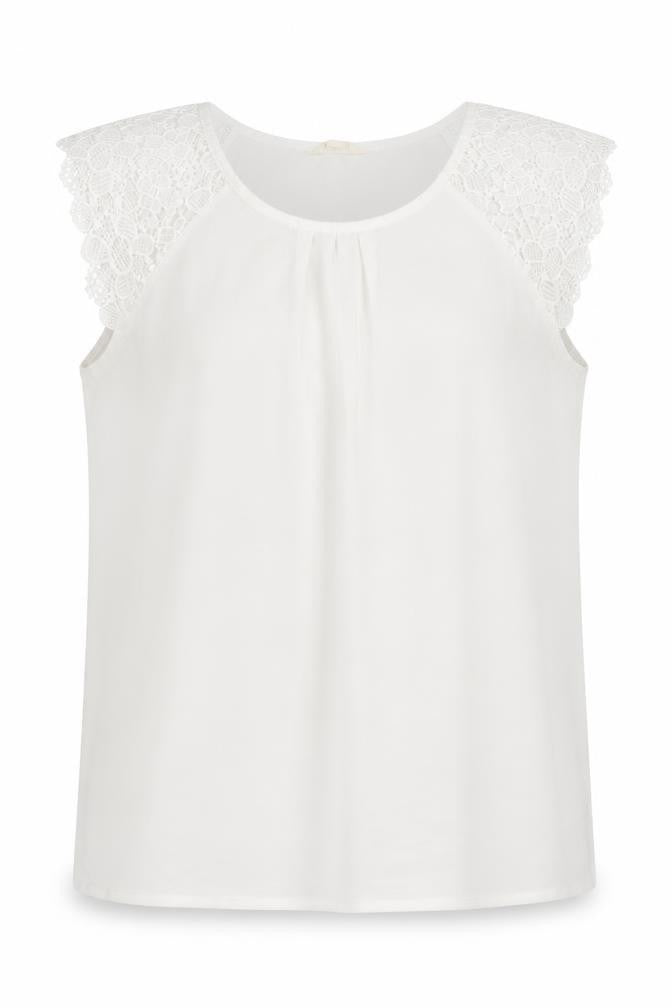 Womens UK Size M Adiva White Basic Blouse