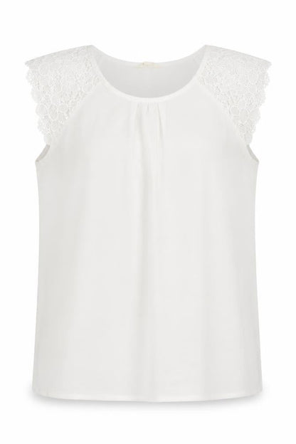 Womens UK Size M Adiva White Basic Blouse