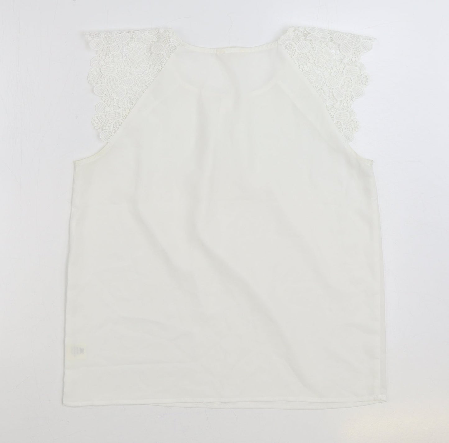Womens UK Size M Adiva White Basic Blouse