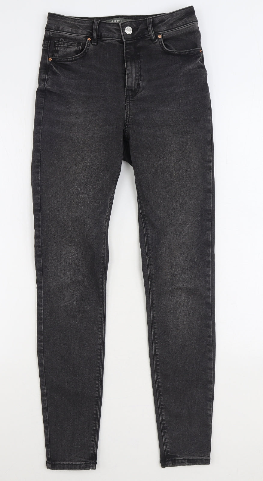 Denim & Co. Womens Black Cotton Skinny Jeans Size 10 L30 in Regular Zip