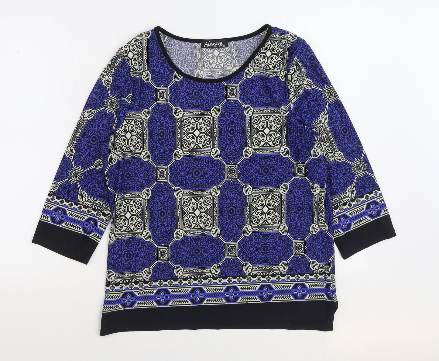 Womens UK Size 14 Alexara Blue Basic Blouse