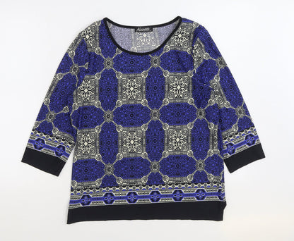 Womens UK Size 14 Alexara Blue Basic Blouse