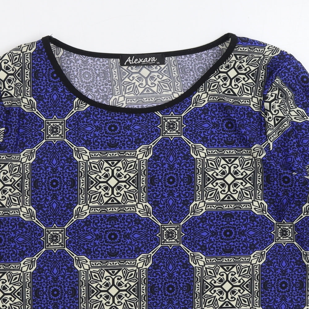 Womens UK Size 14 Alexara Blue Basic Blouse