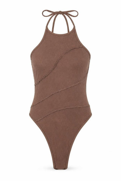 Womens UK Size S SheIn One-Piece Brown Bodysuit