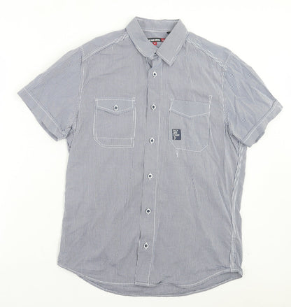Mens UK Size M Duck & Cover Beige  Button-Up Short Sleeve Casual Shirt