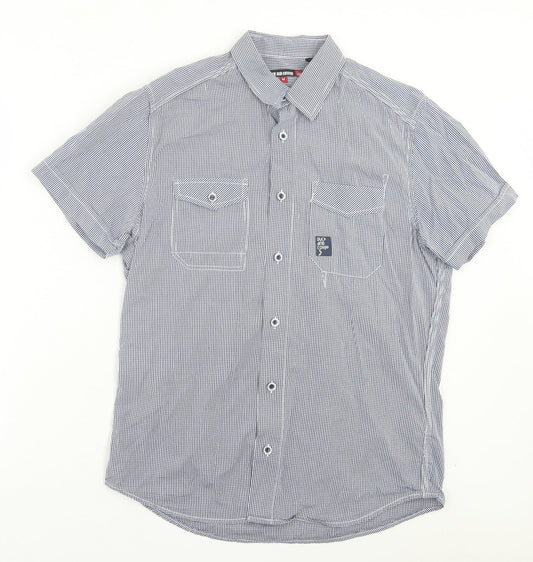 Mens UK Size M Duck & Cover Beige  Button-Up Short Sleeve Casual Shirt