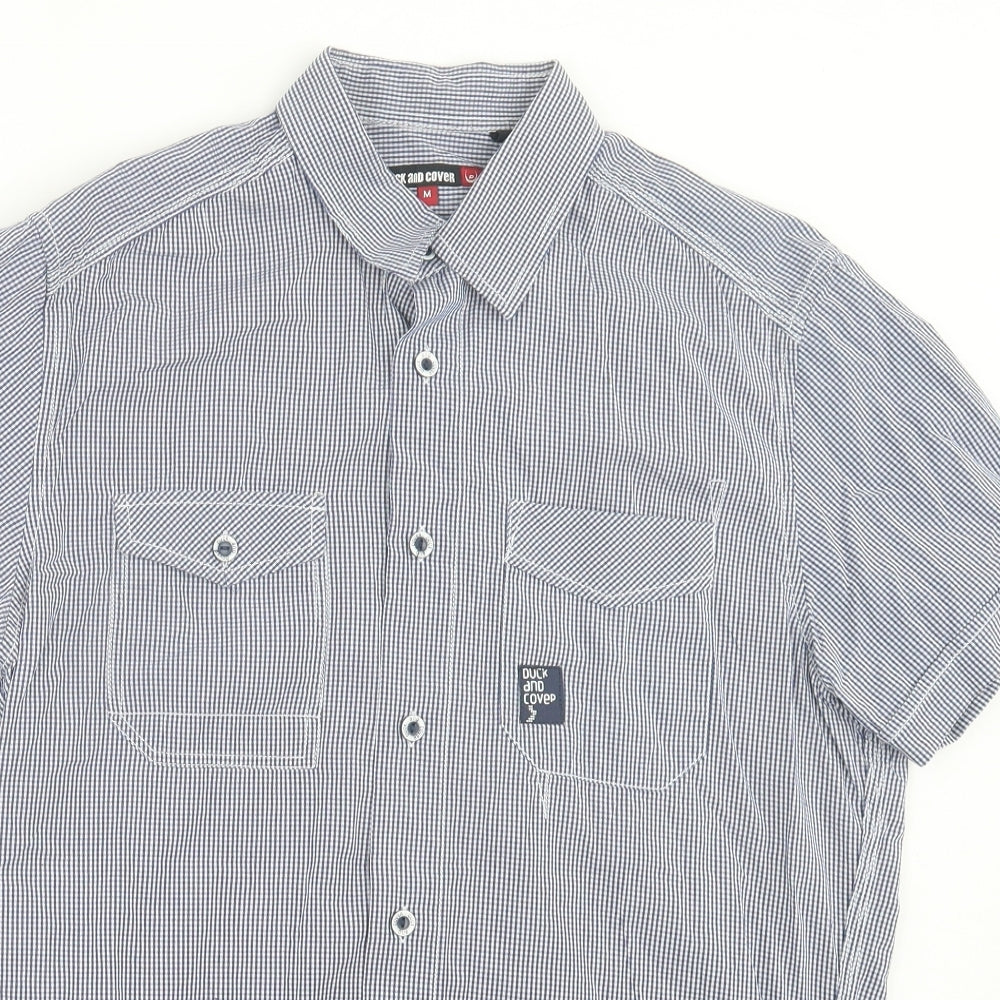 Mens UK Size M Duck & Cover Beige  Button-Up Short Sleeve Casual Shirt