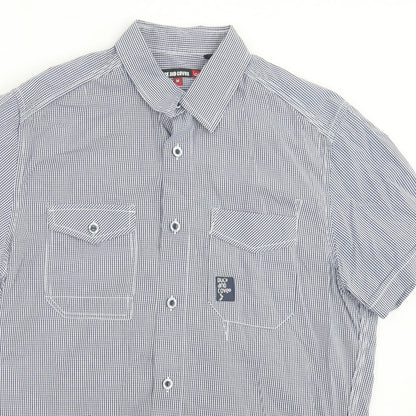 Mens UK Size M Duck & Cover Beige  Button-Up Short Sleeve Casual Shirt