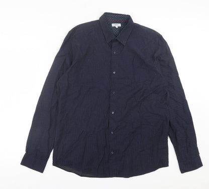 Mens UK Size L NEXT Blue  Button-Up Long Sleeve Casual Shirt