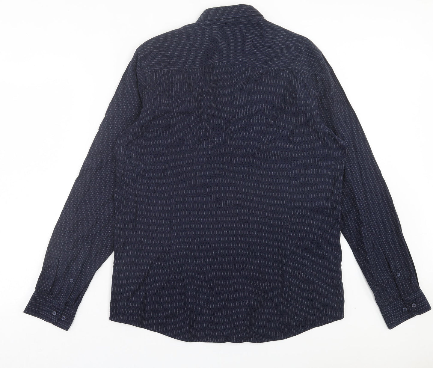 Mens UK Size L NEXT Blue  Button-Up Long Sleeve Casual Shirt