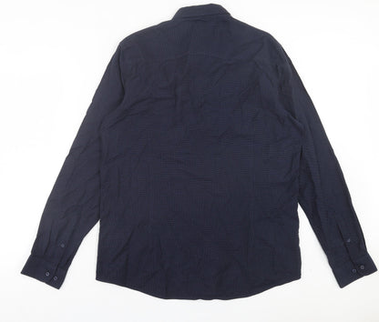 Mens UK Size L NEXT Blue  Button-Up Long Sleeve Casual Shirt