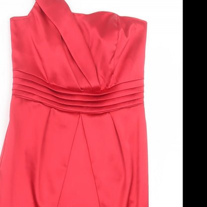 George Womens Red Polyester A-Line Size 12 Off the Shoulder Zip