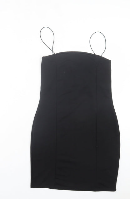 Boohoo Womens Blue Polyester Bodycon Size 12 Square Neck Pullover