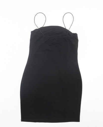 Boohoo Womens Blue Polyester Bodycon Size 12 Square Neck Pullover