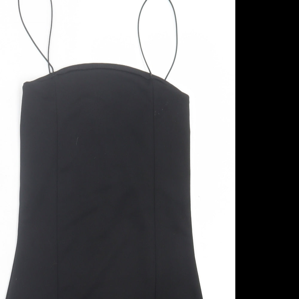 Boohoo Womens Blue Polyester Bodycon Size 12 Square Neck Pullover