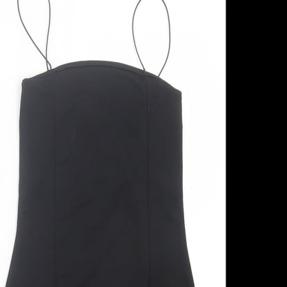 Boohoo Womens Blue Polyester Bodycon Size 12 Square Neck Pullover