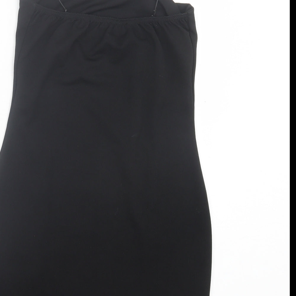 Boohoo Womens Blue Polyester Bodycon Size 12 Square Neck Pullover