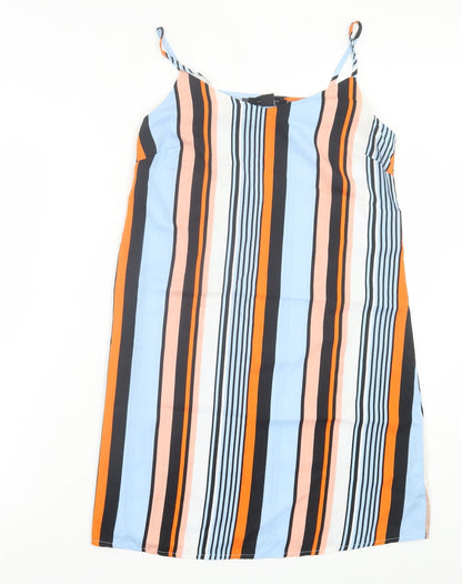 Atmosphere Womens Multicoloured Striped Polyester A-Line Size S V-Neck Pullover