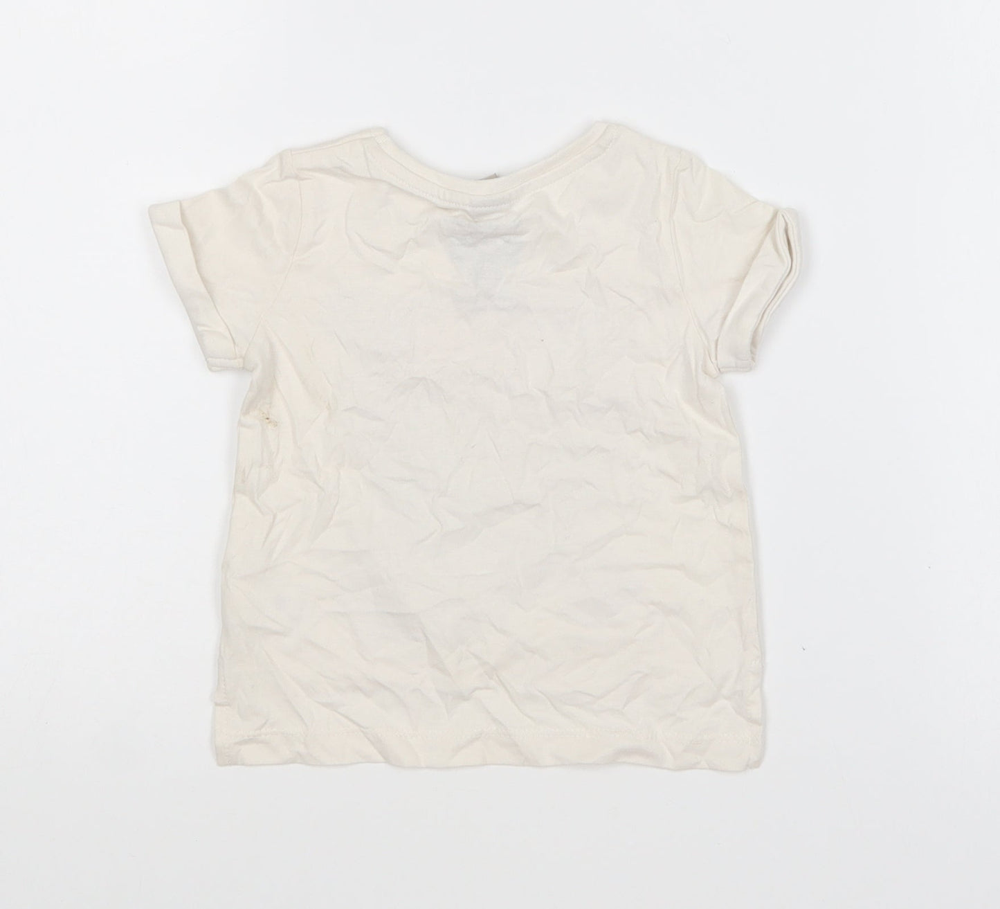 TU Girls White Cotton Basic T-Shirt Size 9-12 Months Round Neck Pullover - Paw Patrol