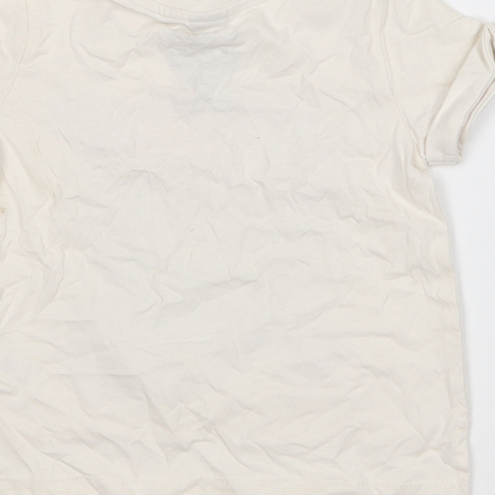 TU Girls White Cotton Basic T-Shirt Size 9-12 Months Round Neck Pullover - Paw Patrol