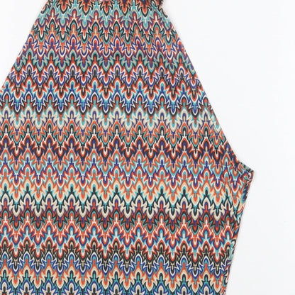 Womens UK Size 10 New Look Multicoloured Cropped T-Shirt