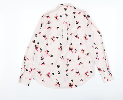 Womens UK Size XS H&M Pink Basic Button-Up