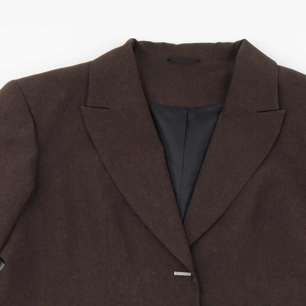 Berkertex Womens Brown Polyester Jacket Suit Jacket Size 12