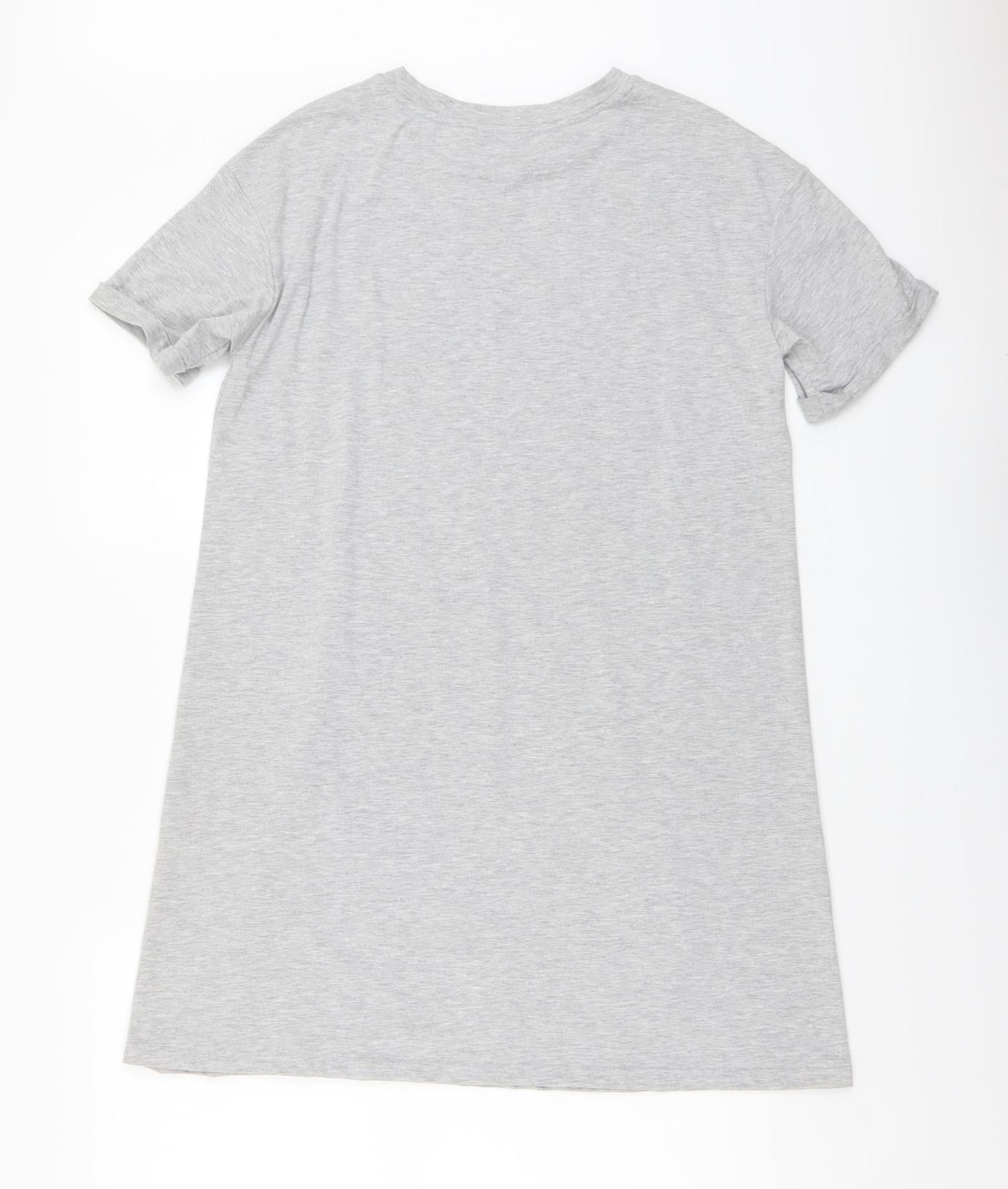 SheIn Womens Grey Polyester T-Shirt Dress Size M Round Neck Pullover - Do Not Touch Me