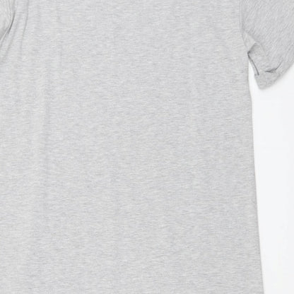 SheIn Womens Grey Polyester T-Shirt Dress Size M Round Neck Pullover - Do Not Touch Me