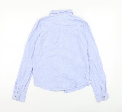 Womens UK Size 6 River Island Blue Basic Button-Up