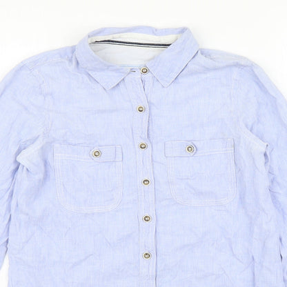 Womens UK Size 6 River Island Blue Basic Button-Up