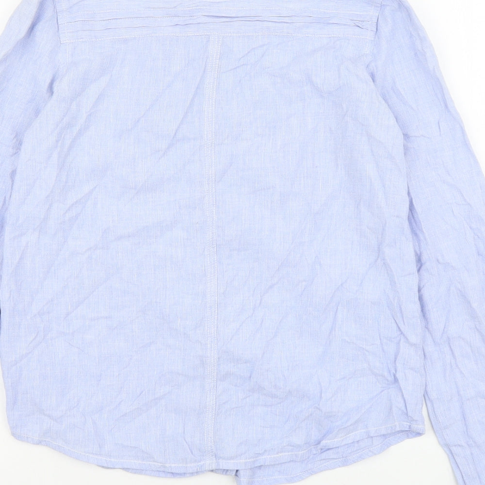 Womens UK Size 6 River Island Blue Basic Button-Up