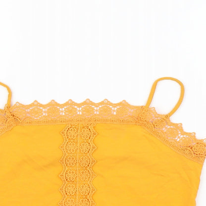 Primark Womens Orange Cotton Cropped T-Shirt Size XS Sweetheart