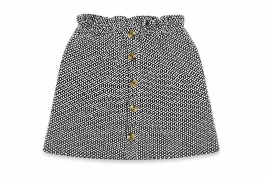 New Look Womens Black Geometric Polyester A-Line Skirt Size 8