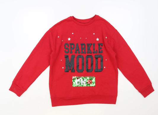 Womens UK Size S Dunnes Stores Red Pullover Sweatshirt