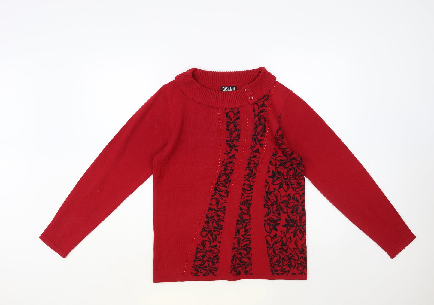Womens UK Size S Casamia Red Pullover Jumper