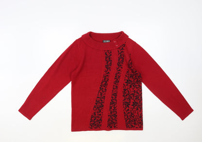Womens UK Size S Casamia Red Pullover Jumper