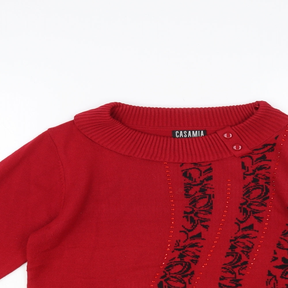 Womens UK Size S Casamia Red Pullover Jumper