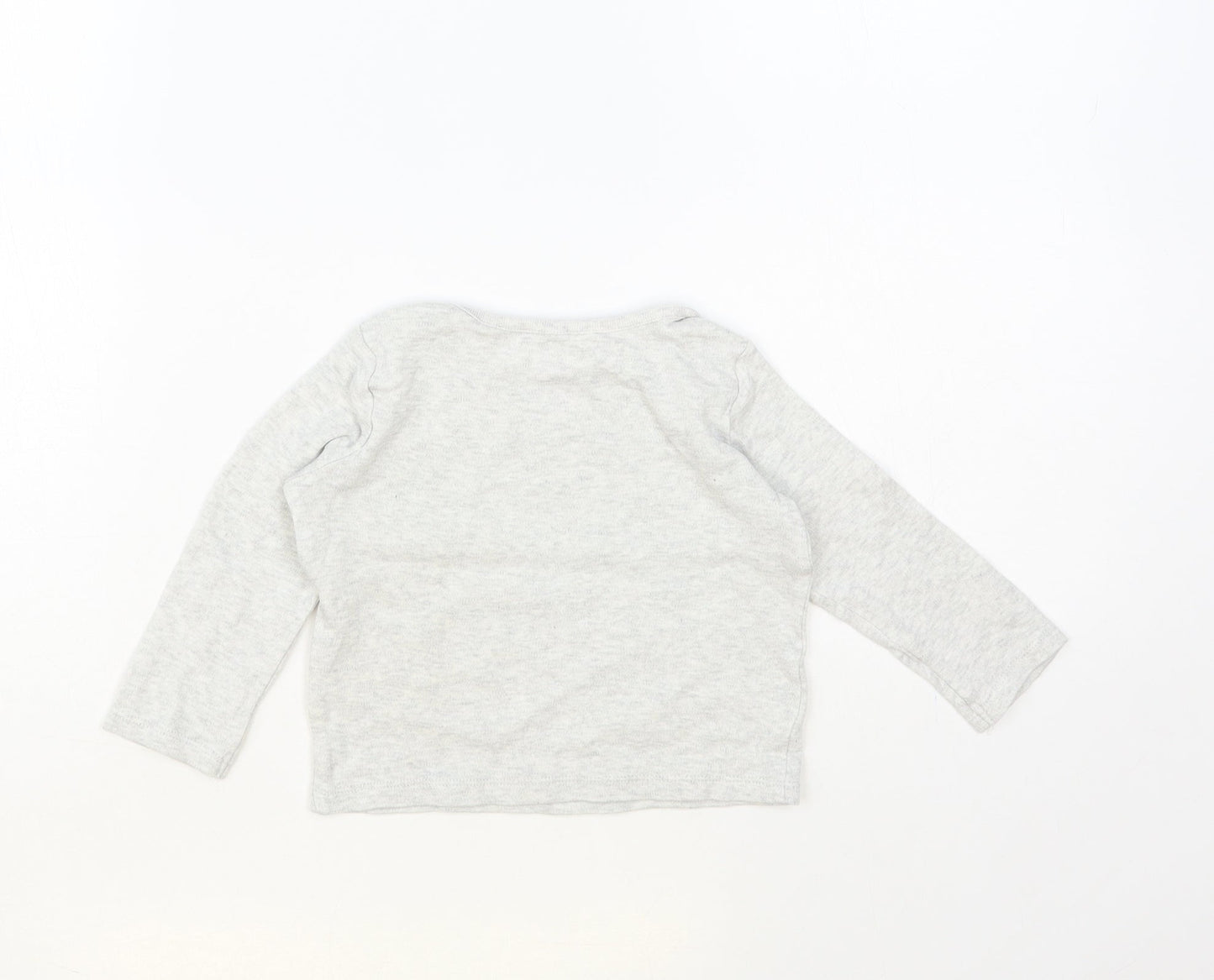 F&F Baby Grey Cotton Pullover Jumper Size 9-12 Months Pullover - Cute And Happy