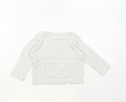 F&F Baby Grey Cotton Pullover Jumper Size 9-12 Months Pullover - Cute And Happy