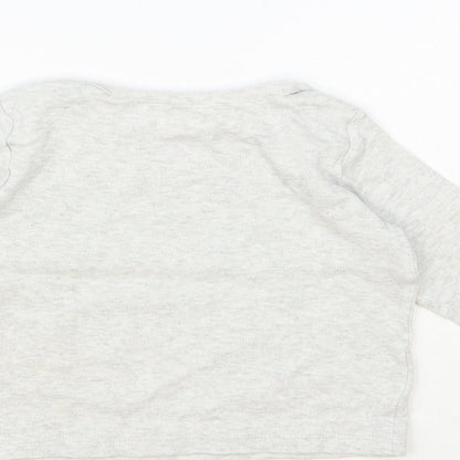 F&F Baby Grey Cotton Pullover Jumper Size 9-12 Months Pullover - Cute And Happy