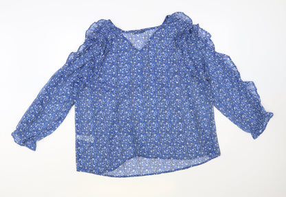 Womens UK Size XL Dunnes Stores Blue Basic Blouse