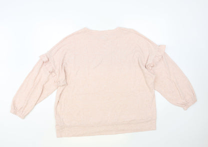 Wallis Womens Pink Viscose Pullover Sweatshirt Size L Pullover