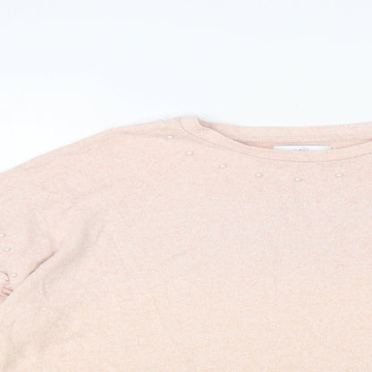 Wallis Womens Pink Viscose Pullover Sweatshirt Size L Pullover