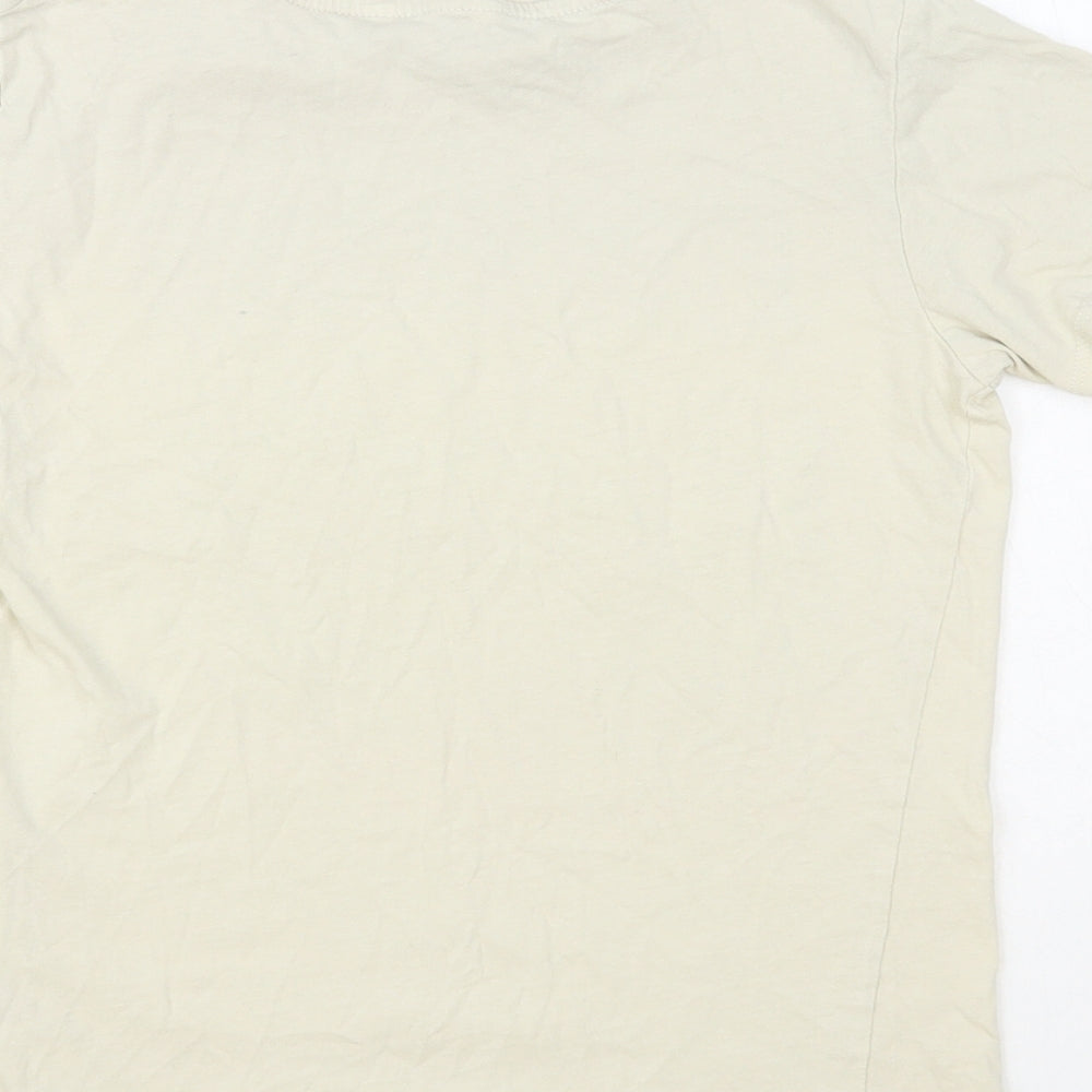 PEP&CO Boys Beige Cotton Pullover T-Shirt Size 10-11 Years Crew Neck Pullover - Fearless