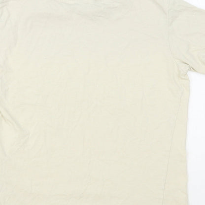 PEP&CO Boys Beige Cotton Pullover T-Shirt Size 10-11 Years Crew Neck Pullover - Fearless