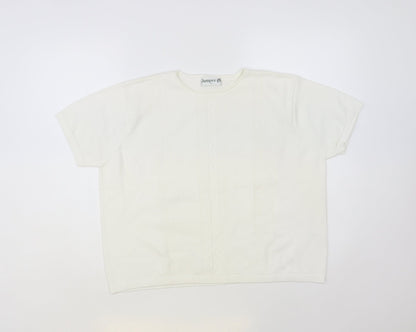 Womens UK Size L Jumper White Pullover Jumper