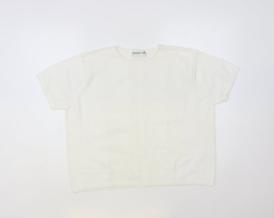 Womens UK Size L Jumper White Pullover Jumper