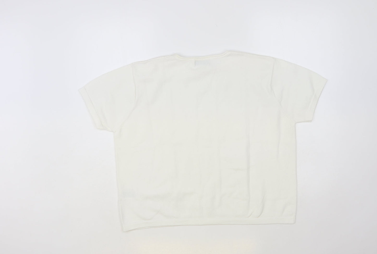 Womens UK Size L Jumper White Pullover Jumper