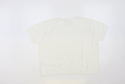 Womens UK Size L Jumper White Pullover Jumper